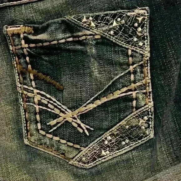 COPY - BKE Jean Denim Sabrina Stretch Jeans size 32 Y2K Vintage with Stud detail - Picture 4 of 9